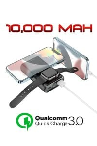 Wireless Powerbank 10.000 mAh PD Qualcoom Fast Kablosuz Telefon ve Akıllı Saat Hızlı Şarj Powerbank
