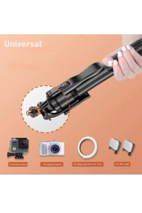 Selfie Stick 360 Derece Bluetooth Kumandalı Selfie Çubuğu Tripod Monopod Max 1530 mm Min 336 mm