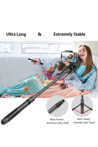 Selfie Stick 360 Derece Bluetooth Kumandalı Selfie Çubuğu Tripod Monopod Max 1530 mm Min 336 mm