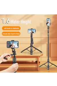 Selfie Stick 360 Derece Bluetooth Kumandalı Selfie Çubuğu Tripod Monopod Max 1530 mm Min 336 mm
