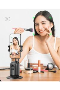 Profesyonel Gimbal 360° Yüz Takip Telefon Sabitleyici Tutucu Video Canlı Yayın Akıllı Tripod P03