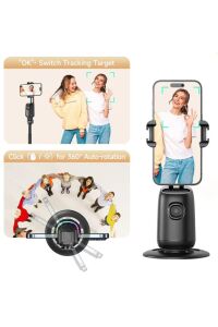 Profesyonel Gimbal 360° Yüz Takip Telefon Sabitleyici Tutucu Video Canlı Yayın Akıllı Tripod P03