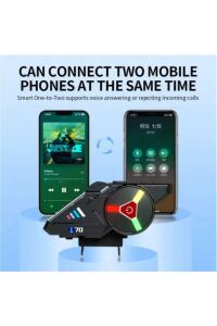 Moto Kurye Kask Kulaklık Bluetooth Motosiklet Mikrofonlu Kulaklık Rgb LED Işıklı 5.3