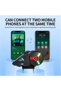 Kask Kulaklık Moto Kurye Bluetooth Motosiklet Mikrofonlu Kulaklık Rgb LED Işıklı 5.3