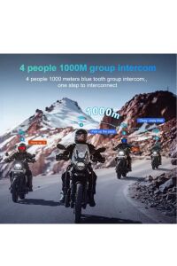 Y5X 1000 Mt Intrcom Kask Kulaklık Su Geçirmez 4 Eşleşmeli 1000 Mt Grup Sohbet 500 mt 2 Kişi Müzik Paylaşım