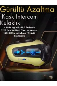N3X 300 Mt 2 Eşleşmeli Müzik Paylaşımlı Gürültü Engelleme Özellikli Intrcom Kask Kulaklık Su Geçirmez
