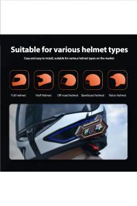 1000 Mt Intrcom 2 Kişi Eşleşmeli Kask Kulaklık 20-2X Su Geçirmez Bluetooth Mtosiklet Kulaklık