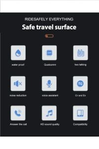 1000 Mt Intrcom 2 Kişi Eşleşmeli Kask Kulaklık 20-2X Su Geçirmez Bluetooth Mtosiklet Kulaklık