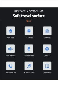 Y20 2X 1000 Mt Intrcom 2 Kişi Eşleşmeli Kask Kulaklık Su Geçirmez Bluetooth Mtosiklet Kulaklık