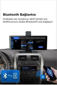 4K 10.26 Inç Ultra HD Wifi Carplay Ön Arka Araç Kamerası İkisi Bir Arada Set Ios Android Navigasyon