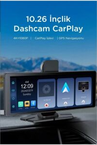 4K 10.26 Inç Ultra HD Wifi Carplay Ön Arka Araç Kamerası İkisi Bir Arada Set Ios Android Navigasyon