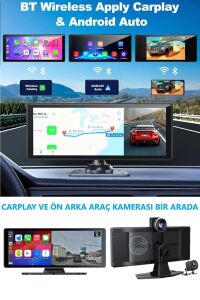 9,05 Inç 2.5K Quad HD Wifi Carplay Ön Arka Araç Kamerası İkisi Bir Arada Set Ios Android Navigasyon
