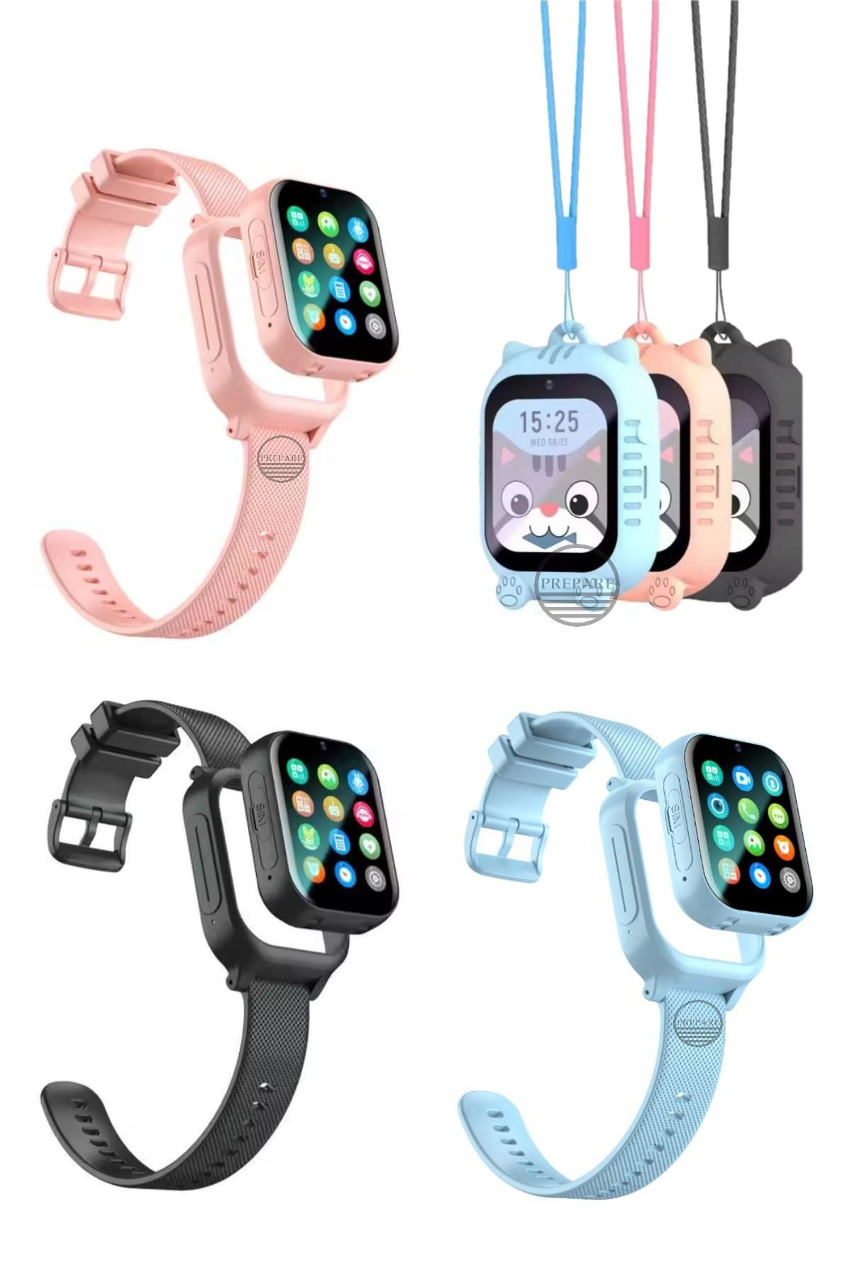 Sim Kartlı Konum Takipli 4G Akıllı Çocuk Saati Acil Arama Görüntülü Görüşme ve Sesli Mesaj Gönderim