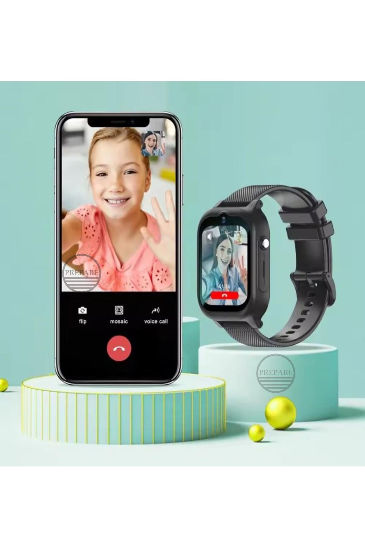 Sim Kartlı Konum Takipli 4G Akıllı Çocuk Saati Acil Arama Görüntülü Görüşme ve Sesli Mesaj Gönderim