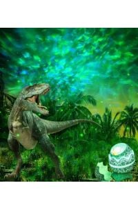 Dinazor Yumurta Galaksi Işık Projektörü Kumandalı Gece Lambalı Yıldızlı Atmosfer Bluetooth Hoparlör