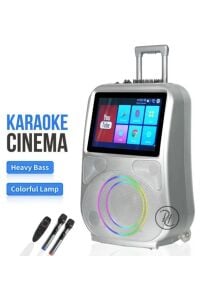 Android Dokunmatik Ekranlı Çift Mikrofon Karaoke Bluetooth Hoparlör Speaker Kumandalı RGB Işık GEDIG