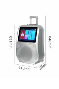 Android Dokunmatik Ekranlı Çift Mikrofon Karaoke Bluetooth Hoparlör Speaker Kumandalı RGB Işık GEDIG