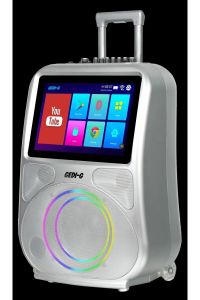 Android Dokunmatik Ekranlı Çift Mikrofon Karaoke Bluetooth Hoparlör Speaker Kumandalı RGB Işık GEDIG