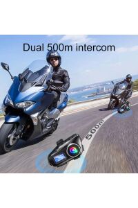 Q58 MAX 500 Mt Intercom 2 Eşleşmeli Kask Kulaklık Su Geçirmez Bluetooth Motosiklet Stereo Mp3 FM Radyo