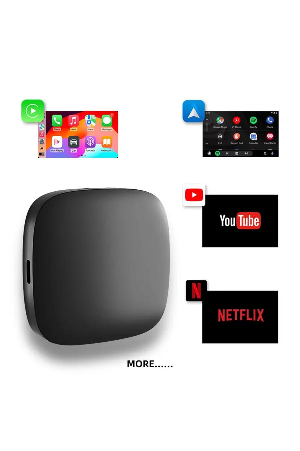 Wireless Carplay Android Araba 4 Çekirdekli Akıcı Full Hd 1080P Wifi 2.4/5G A133AllWinner Chip