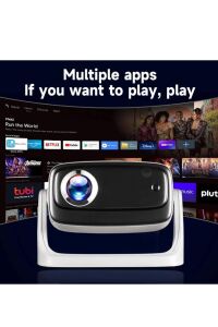 Projeksiyon 4K Ultra HD Ev Ofis Fuar Toplantı Sunumları Sinema Oyun Android WiFi Bluetooth Projektör