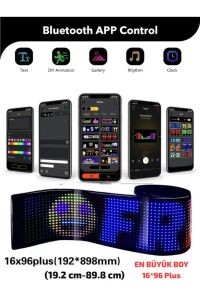 90 Cm İşyeri Tır Kamyon Otobüs Uyumlu Rgb Led Panel 19,2x89,8cm Ölçü 16x96 Led Sayısı Kumanda +Kablo