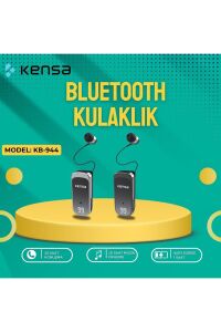 Göstergeli Siyah Makaralı Bluetooh Kulaklık Uzun Süreli Kullanım KB-944 Kensa