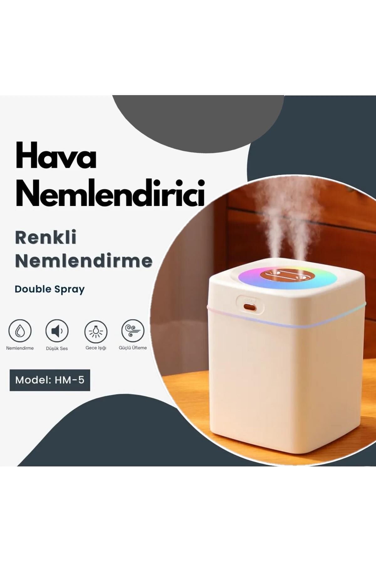Hava Nemlendirici 3 Litre Büyük Boy Çift Püskürtme Ledli Ve Ultra Sessiz Kensa