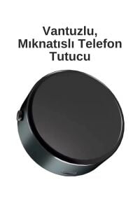 Vakumlu Mıknatıslı Magsafe Uyumlu Araç İçi Vantuzlu Telefon Tutucu (Şarj Özelliği yoktur)