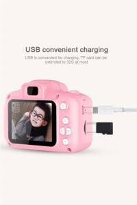 Mini 1080p Hd Çocuk Kamera Dijital Fotoğraf Makinesi 2.0 Inç Ekran Pembe