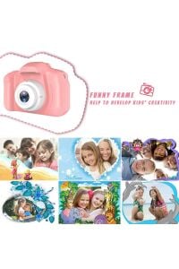 Mini 1080p Hd Çocuk Kamera Dijital Fotoğraf Makinesi 2.0 Inç Ekran Pembe