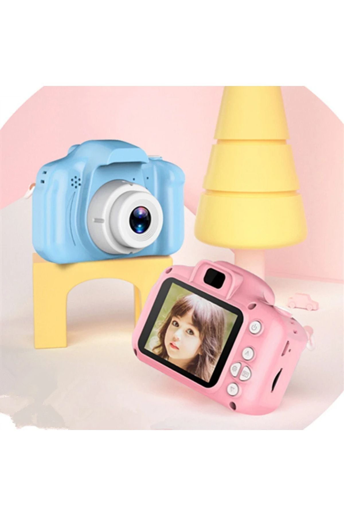 Mini 1080p Hd Çocuk Kamera Dijital Fotoğraf Makinesi 2.0 Inç Ekran Pembe
