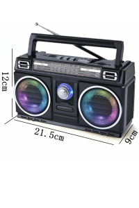 Nostalji Radyo RGB Işıklı 10W Gücünde Kaliteli Yüksek Sesli Çift Hoparlör