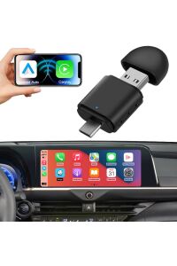Carplay Usb ve Type-c 2in1 Araç Multimedya Adaptörü Yeni Tasarım Mini Kablosuz İOS ANDROİD Uyumlu