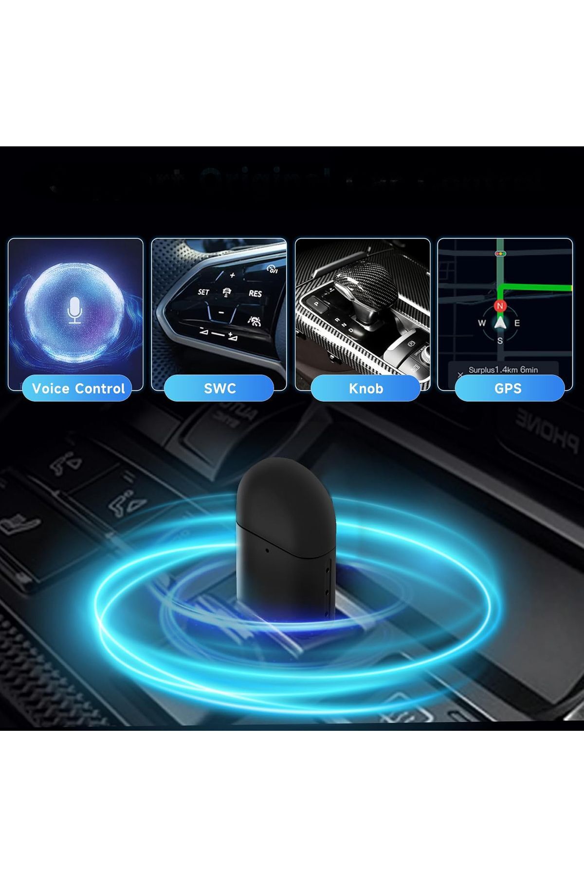 Carplay Usb ve Type-c 2in1 Araç Multimedya Adaptörü Yeni Tasarım Mini Kablosuz İOS ANDROİD Uyumlu