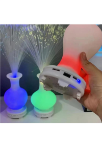 Bluetooth Hoparlör Vazo Tasarımlı Püsgüllü Kumandalı 17 Çeşit Rengarenk RGB Ledli