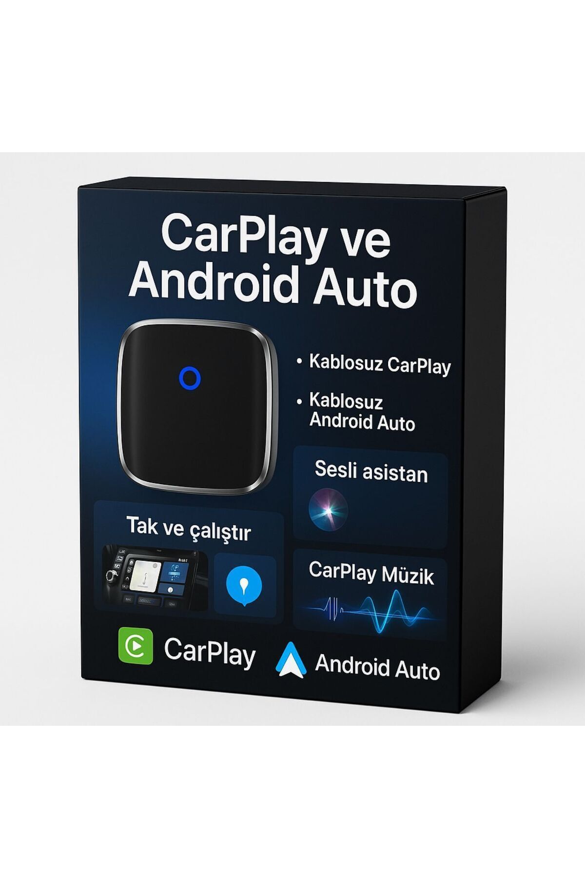 Tak Çalıştır Kablosuz Apple & Android Auto Mini Usb Adaptörü Taşınabilir Bluetooth Wifi