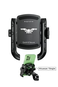 Gidon Montaj Motosiklet Profesyonel Telefon Tutucu Gidon Uyumlu Sıkmalı ve Mandallı 360 Derece Metal