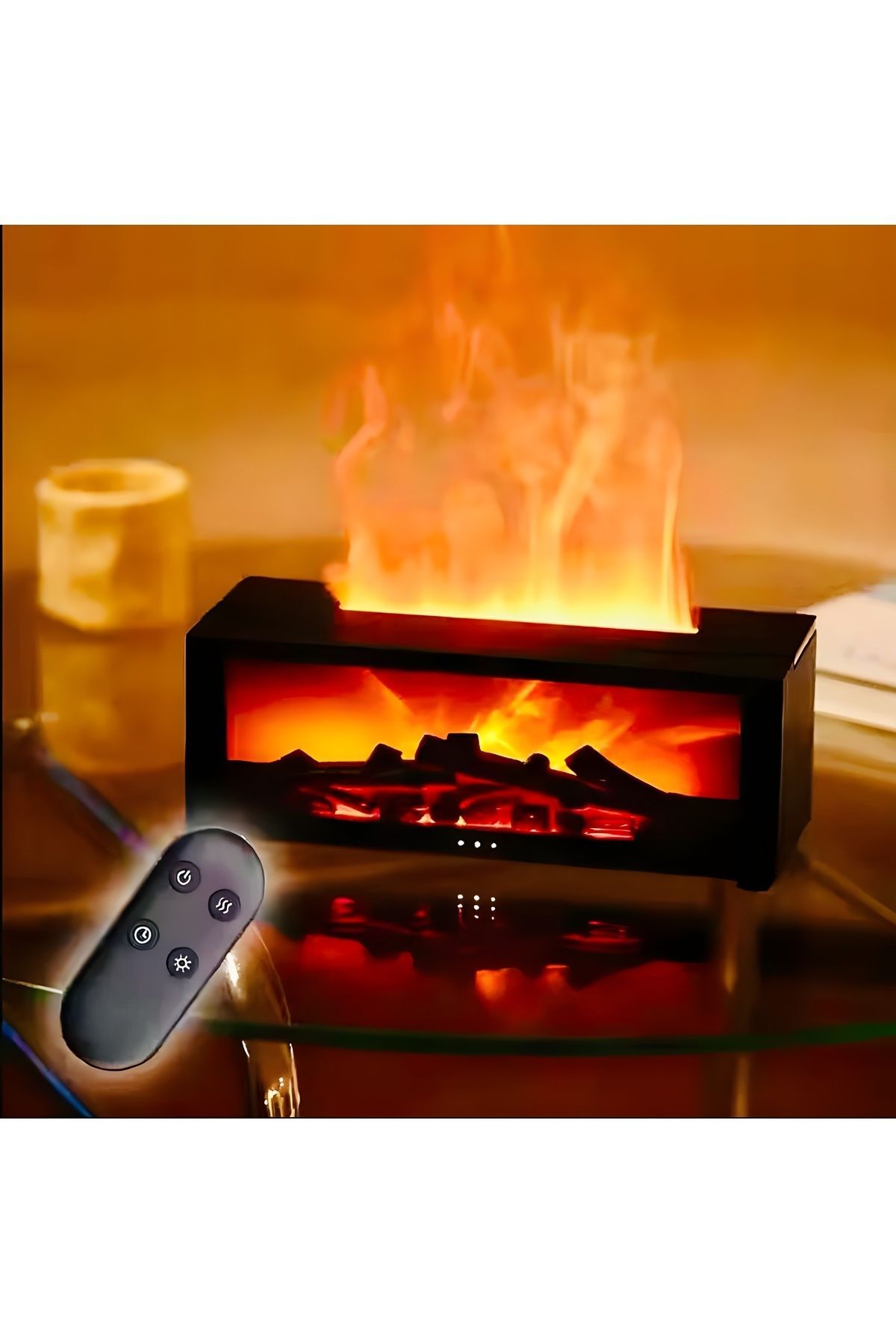 Şömine Humidifier Kumandalı 150 ML Ultrasonik Hava Nemlendirici Buhar Makinesi Ve Aroma Difüzörü