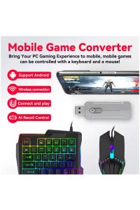 PUBG Mobil Oyun Kit 5in1 BT5.3 Klavye Mouse Set Klavye, Dönüştürücü, Mouse, Mousepad, Telefon Tutucu