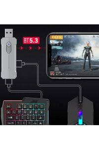 PUBG Mobil Oyun Kit 5in1 BT5.3 Klavye Mouse Set Klavye, Dönüştürücü, Mouse, Mousepad, Telefon Tutucu