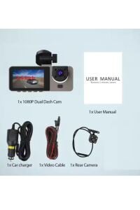 Araç İçi Wi-fi Kamera HD 3 Kameralı 7/24 Kayıt G-sensör Mobil Uygulama İle Canlı Takip Black Box