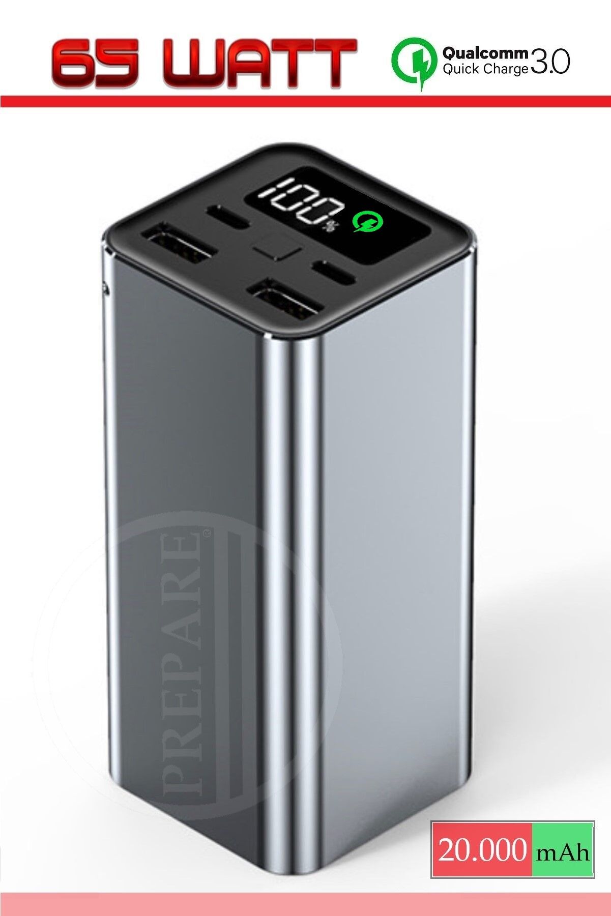 20000 Mah 65w Pd Qc Hızlı Şarj Powerbank Taşınabilir Şarj Cihazı MACEBOOK, NOTEBOOK, TABLET, TELEFON