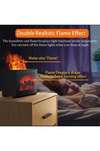 Şömine Humidifier 270 ML Ultrasonik Hava Nemlendirici Buhar Makinesi Ve Aroma Difüzörü Siyah