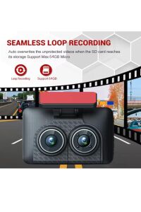 Araç İçi HD Kamera Video Kaydedici 3 Kamera 1080P Full HD Araç Kamerası WDR G-Sensor 5Mp Büyük Ekran