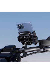 Motosiklet Profesyonel Gidon Telefon Tutucu Gidona Uyumlu Sıkmalı ve Yandan Mandallı 360 Derece