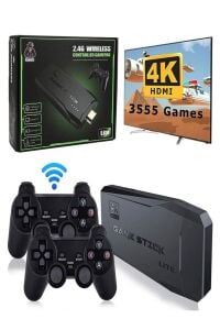 4K Destekli Atari 2.4G Uyumlu Kablosuz Çift Kol Atari Retro 20.000 Üzeri Oyun Game Stick