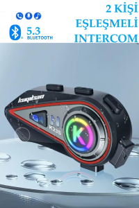 2 Kişi Eşleşmeli Intercom 1000 Metre Kask Kulaklığı Su Geçirmez Bluetooth 5.3 Motosiklet Kulaklık K23S