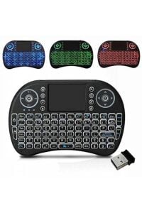 Işıklı Kablosuz Mini Klavye Tv Televizyon Ps3 ps4 ps5 Uyumlu Dokunmatik Mouse