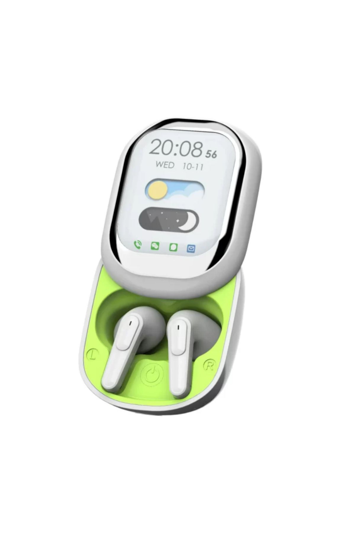 Kulak İçi Kulaklık Akıllı LED Ekran Renkli Dokunmatik Ekranlı Kablosuz Bluetooth Kulaklık PR-SE-ONE Beyaz